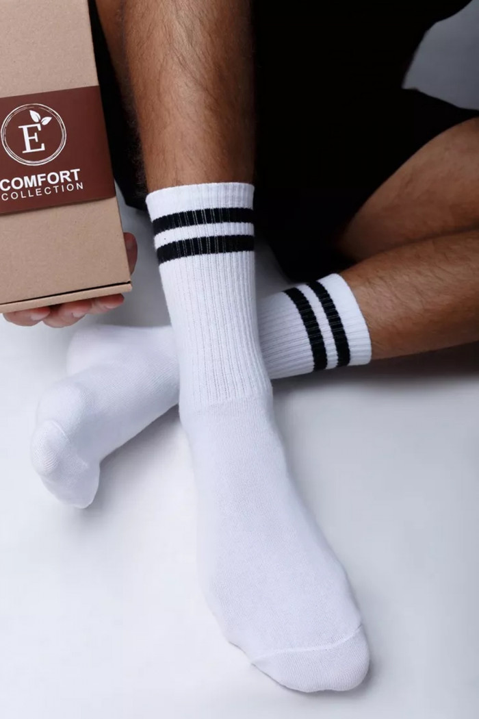 Шкарпетки високі зі смужками резинка в рубчик MasterStep 0251 — Купити в Dorin.shop | Ціна, Фото