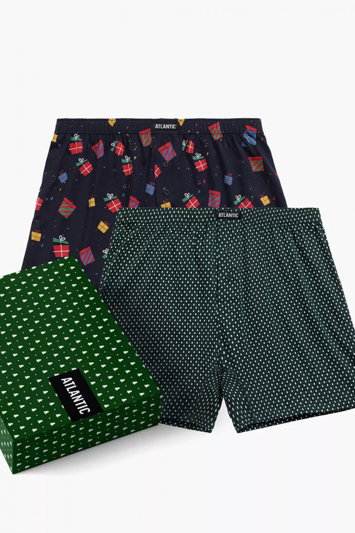 Трусы-боксеры с новогодним принтом Atlantic 2GMB-006 (2 шт)  — Заказать онлайн с доставкой