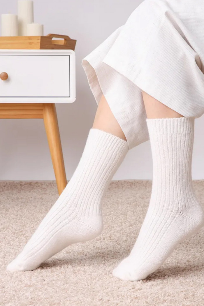 Носки теплые в рубчик из шерсти альпаки Dorin BY805  — Заказать онлайн с доставкой