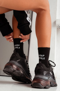 Шкарпетки жіночі бавовняні з написом KEEP SMILE Milena 0200.095 — Купити в Dorin.shop | Ціна, Фото
