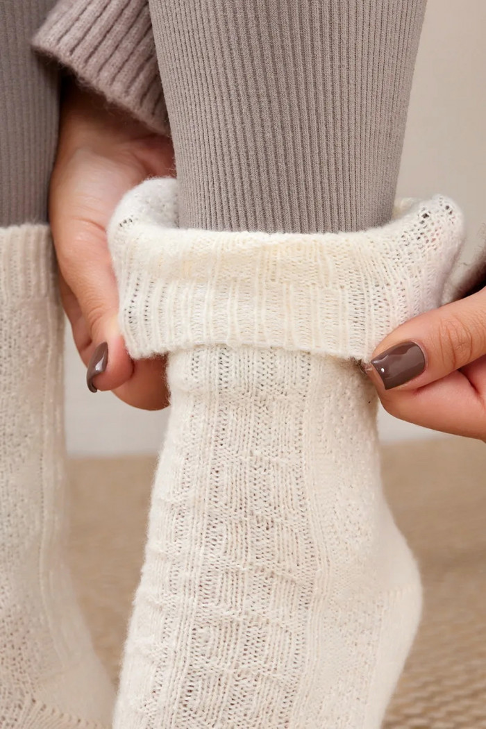 Носки теплые в рубчик из шерстью ламы Dorin B2565-7 Print  — Заказать онлайн с доставкой