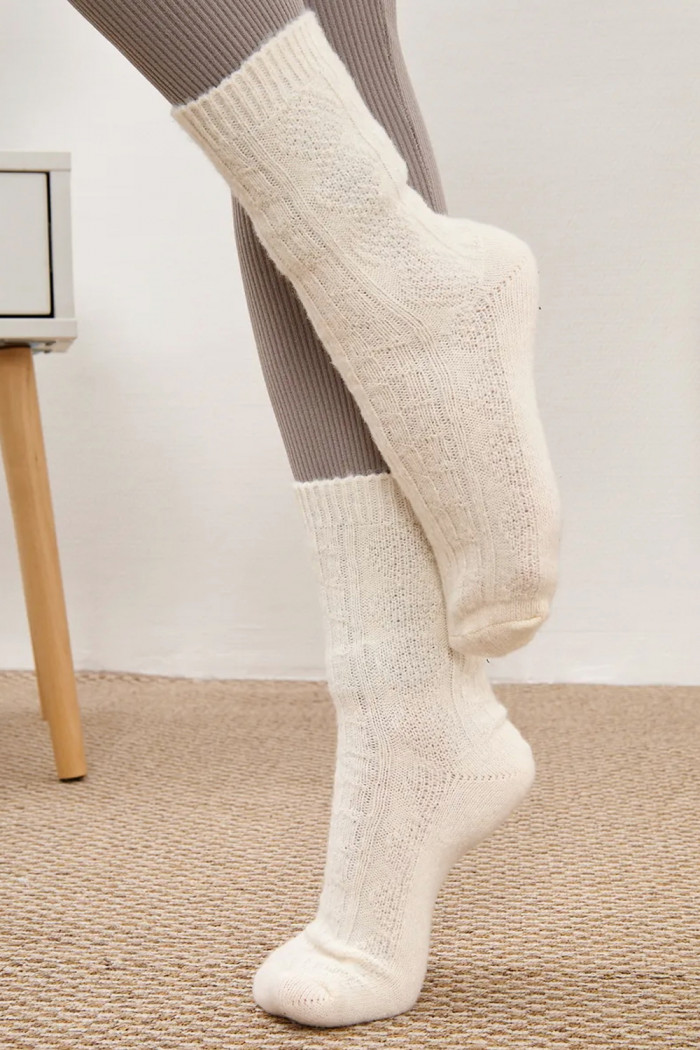 Носки теплые в рубчик из шерстью ламы Dorin B2565-7 Print  — Заказать онлайн с доставкой