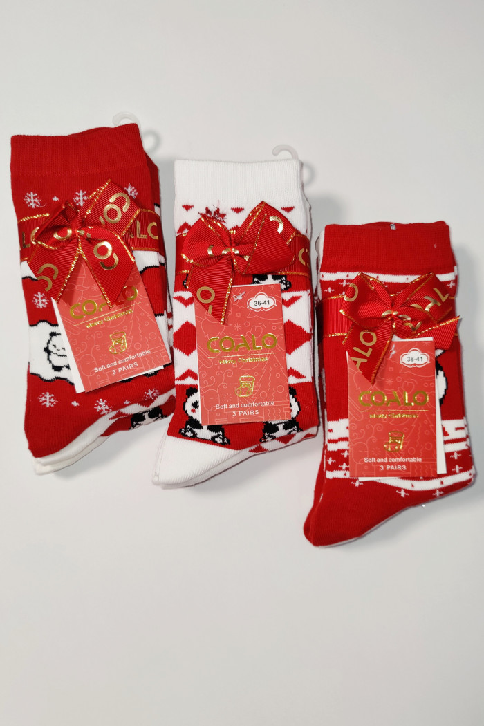 Носочки хлопковые с новогодним принтом Dorin Coalo BM6307  — Заказать онлайн с доставкой