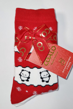 Носочки хлопковые с новогодним принтом Dorin Coalo BM6307  — Заказать онлайн с доставкой