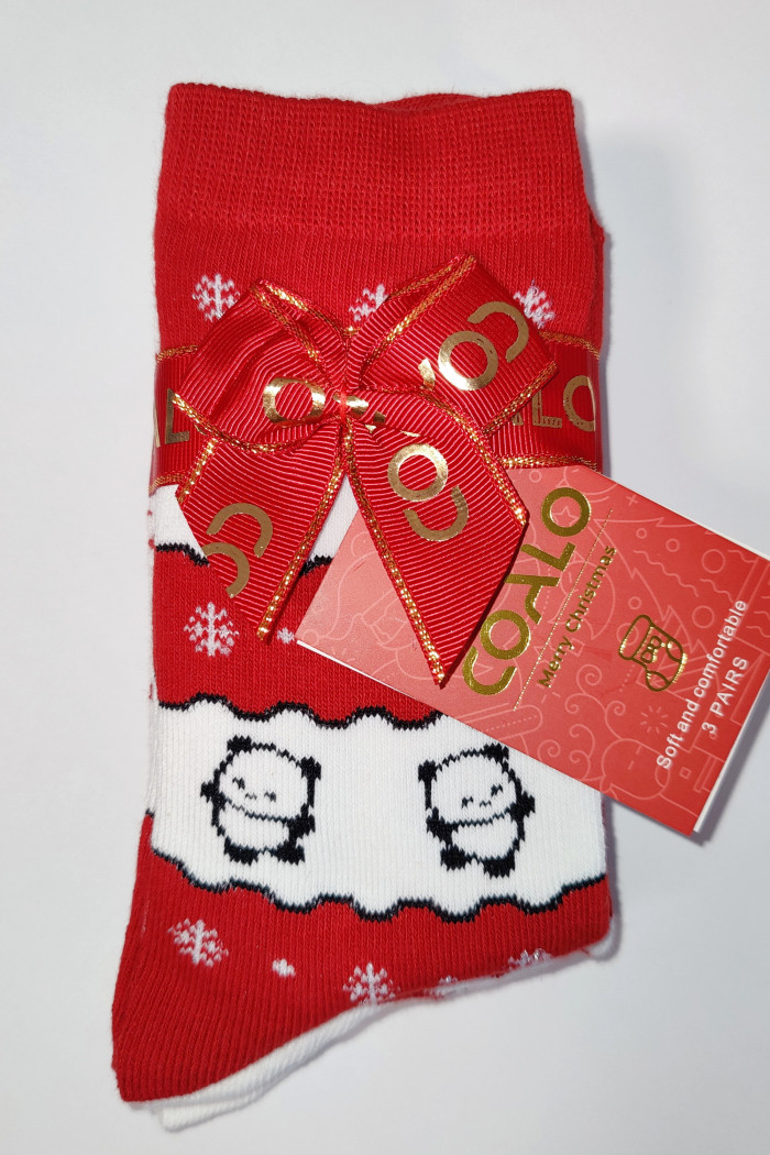 Носочки хлопковые с новогодним принтом Dorin Coalo BM6307  — Заказать онлайн с доставкой