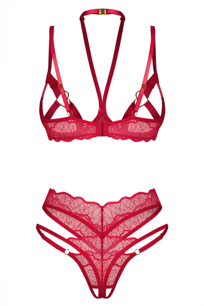 Комплект с открытым бюстом Obsessive Cupide Desir Set  — Заказать онлайн с доставкой