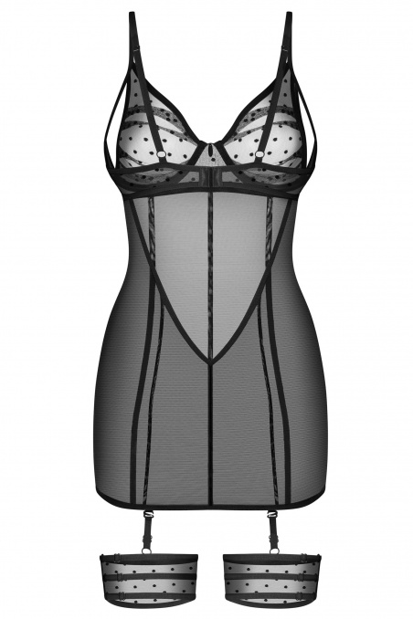 Сорочка прозрачная с трусиками Obsessive Novenes chemise • Dorin.shop