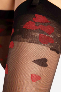 Панчохи під пояс з принтом "Сердечка" Fiore ALICE 20 den — Купити в Dorin.shop | Ціна, Фото 2