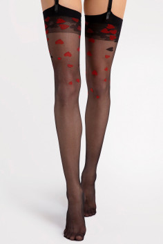 Панчохи під пояс з принтом "Сердечка" Fiore ALICE 20 den — Купити в Dorin.shop | Ціна, Фото