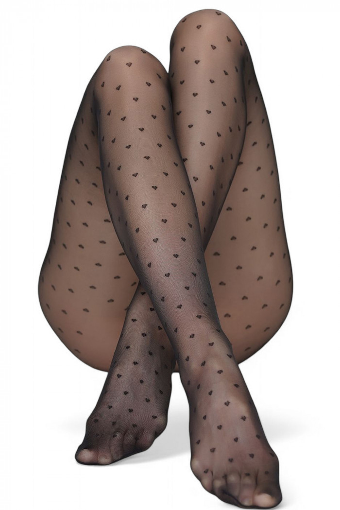 Колготки с узором "сердечки" GIULIA Lovers 20 model 4  — Заказать онлайн с доставкой