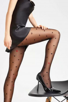 Колготки з візерунком "сердечка" GIULIA Eva 01 — Купити в Dorin.shop | Ціна, Фото