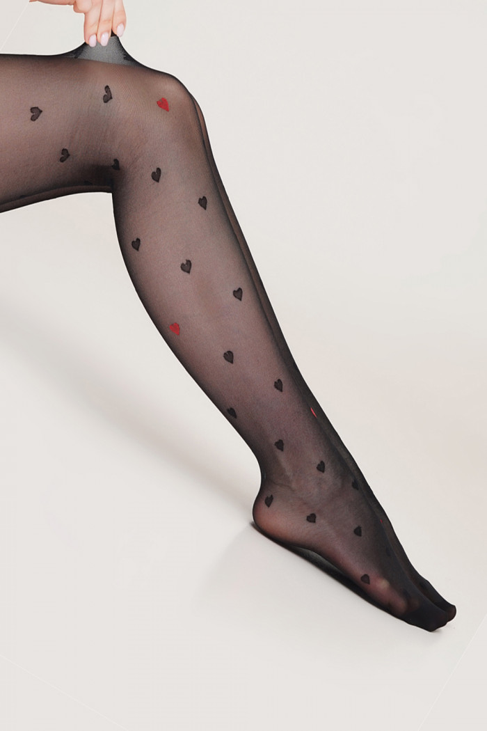 Колготки с узором "сердечки" GIULIA Eva 01  — Заказать онлайн с доставкой