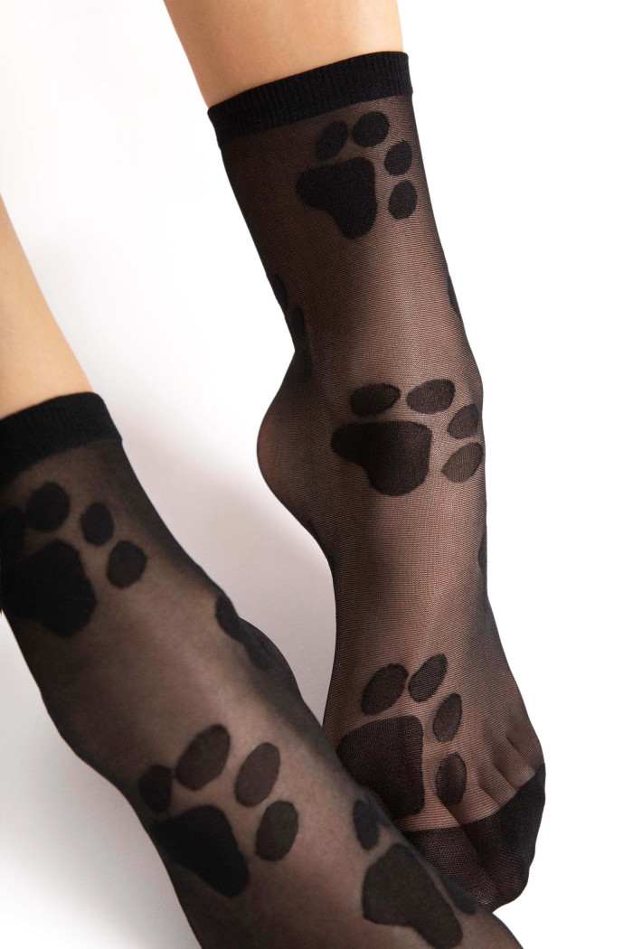 Шкарпетки прозорі з принтом Лапки Fiore PawPaw 20 — Купити в Dorin.shop | Ціна, Фото