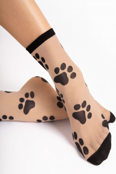 Шкарпетки прозорі з принтом Лапки Fiore PawPaw 20 — Купити в Dorin.shop | Ціна, Фото