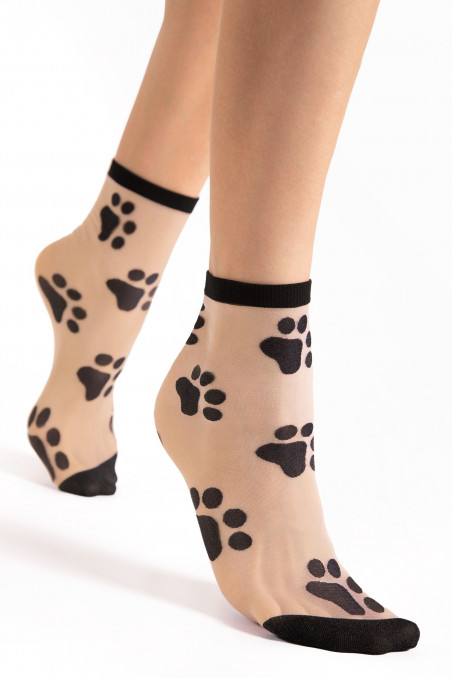 Шкарпетки прозорі з принтом Лапки Fiore PawPaw 20 — Купити в Dorin.shop | Ціна, Фото