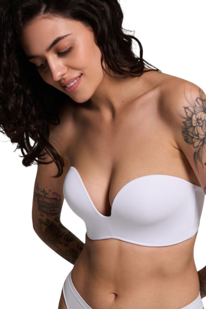 Бюстгальтер гладкий з глибоким декольте без бретелей Luna L1523A Caramela — Купити в Dorin.shop | Ціна, Фото