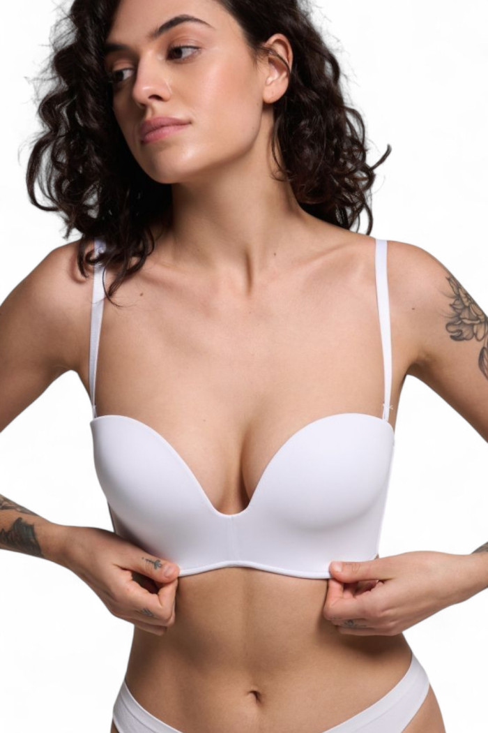 Бюстгальтер гладкий з глибоким декольте без бретелей Luna L1523A Caramela — Купити в Dorin.shop | Ціна, Фото