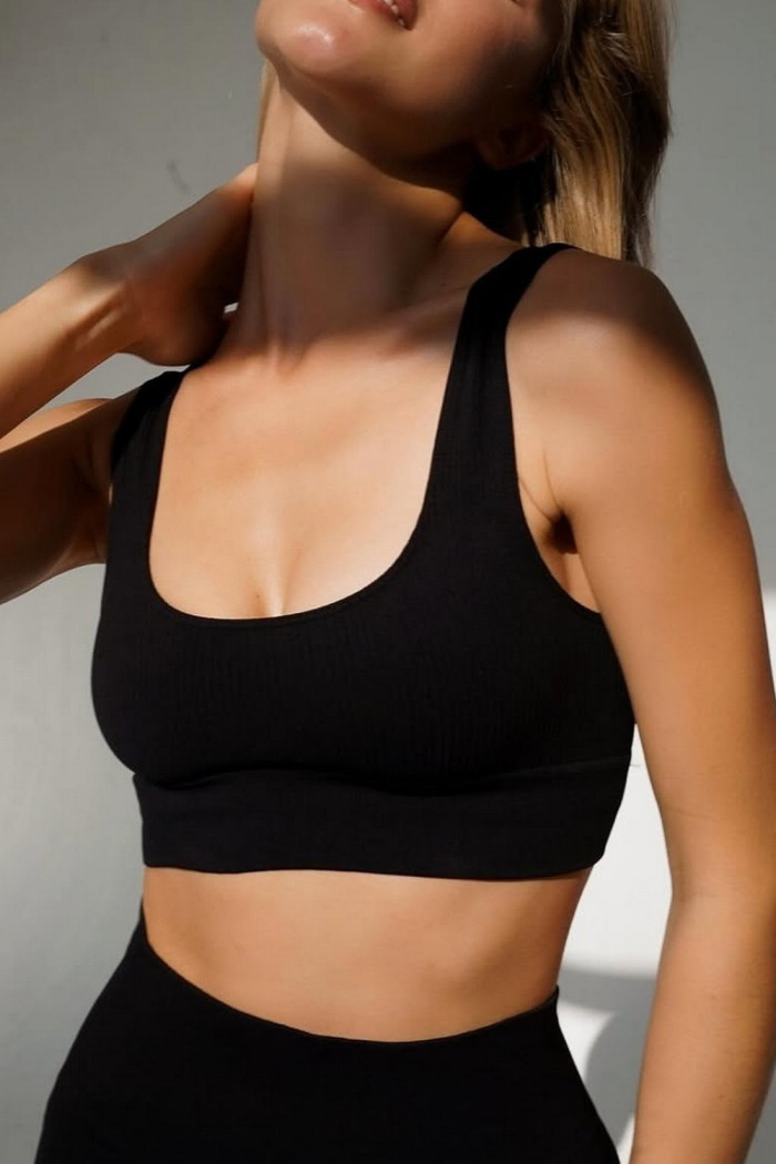 Топ на широких бретелях в рубчик Dorin Top Basic Ribbed — Купити в Dorin.shop | Ціна, Фото