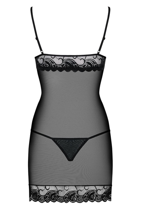 Сорочка черная Obsessive Wonderia chemise