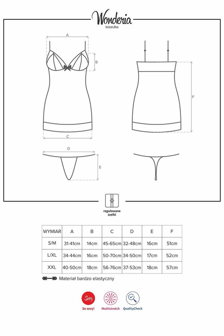 Сорочка черная Obsessive Wonderia chemise