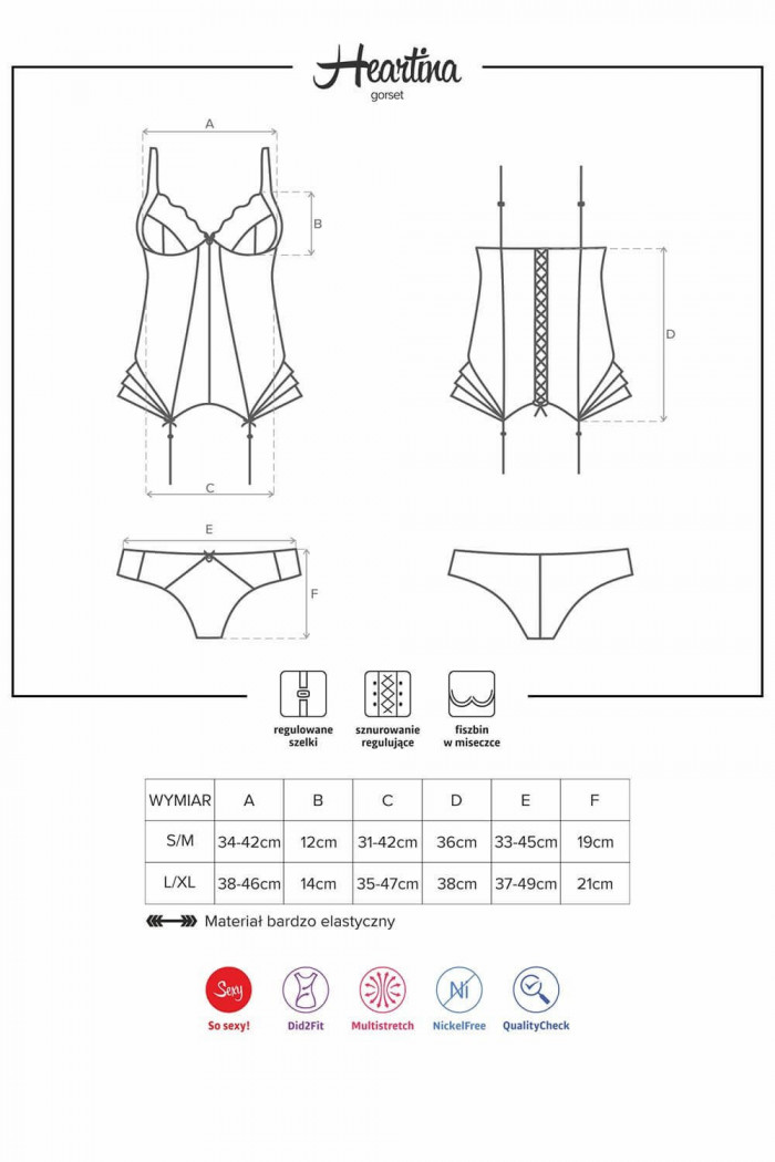 Корсет червоний Obsessive Heartina corset