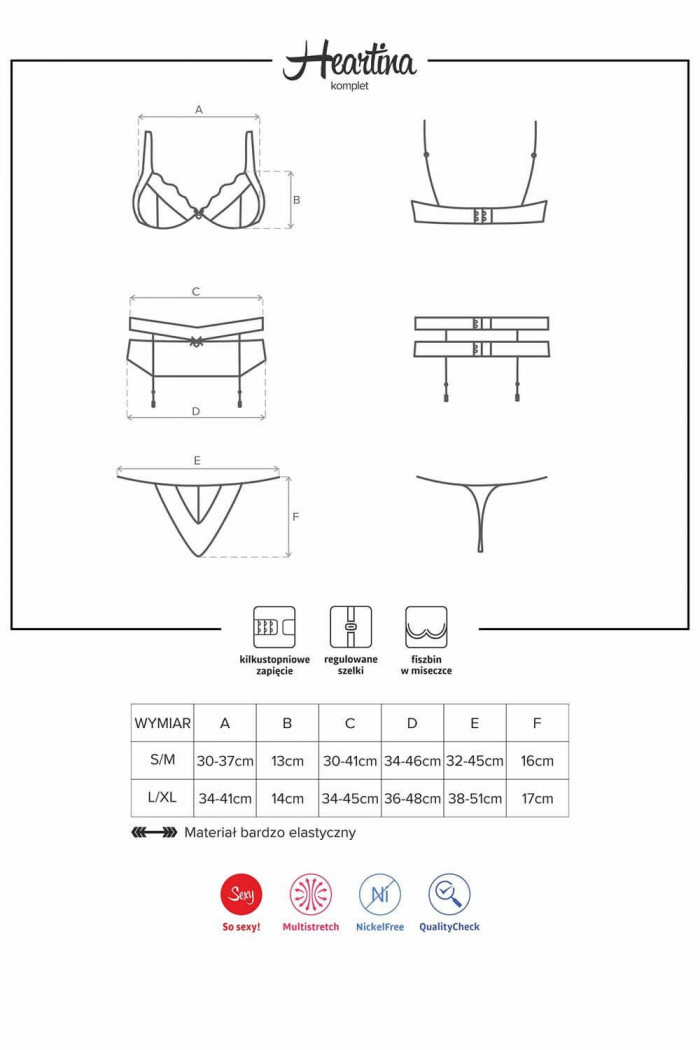 Комплект с поясом Obsessive Heartina set