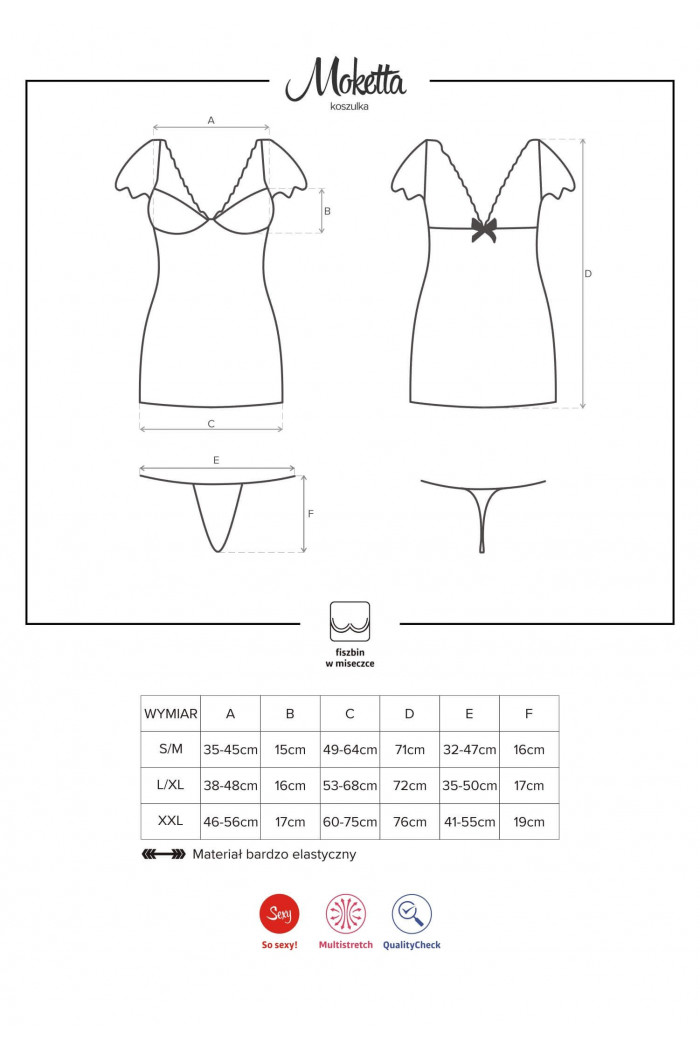 Сорочка Obsessive Moketta chemise