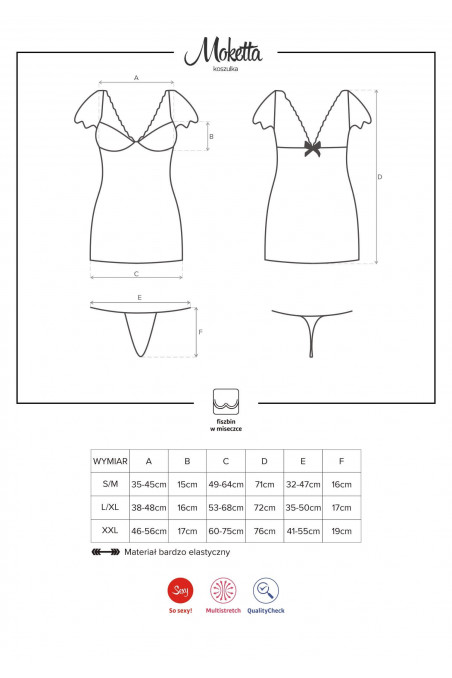 Сорочка Obsessive Moketta chemise