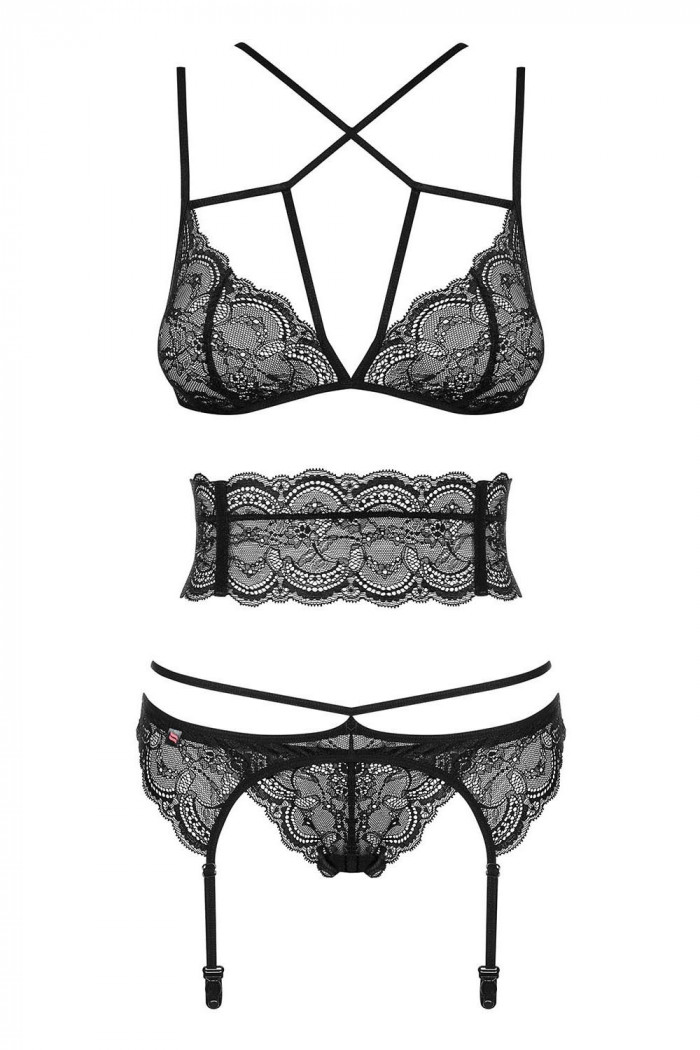 Комплект з поясом Obsessive Frivolla set