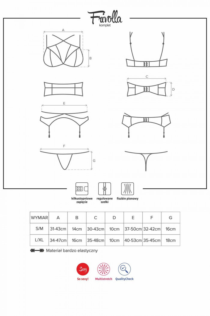 Комплект з поясом Obsessive Frivolla set