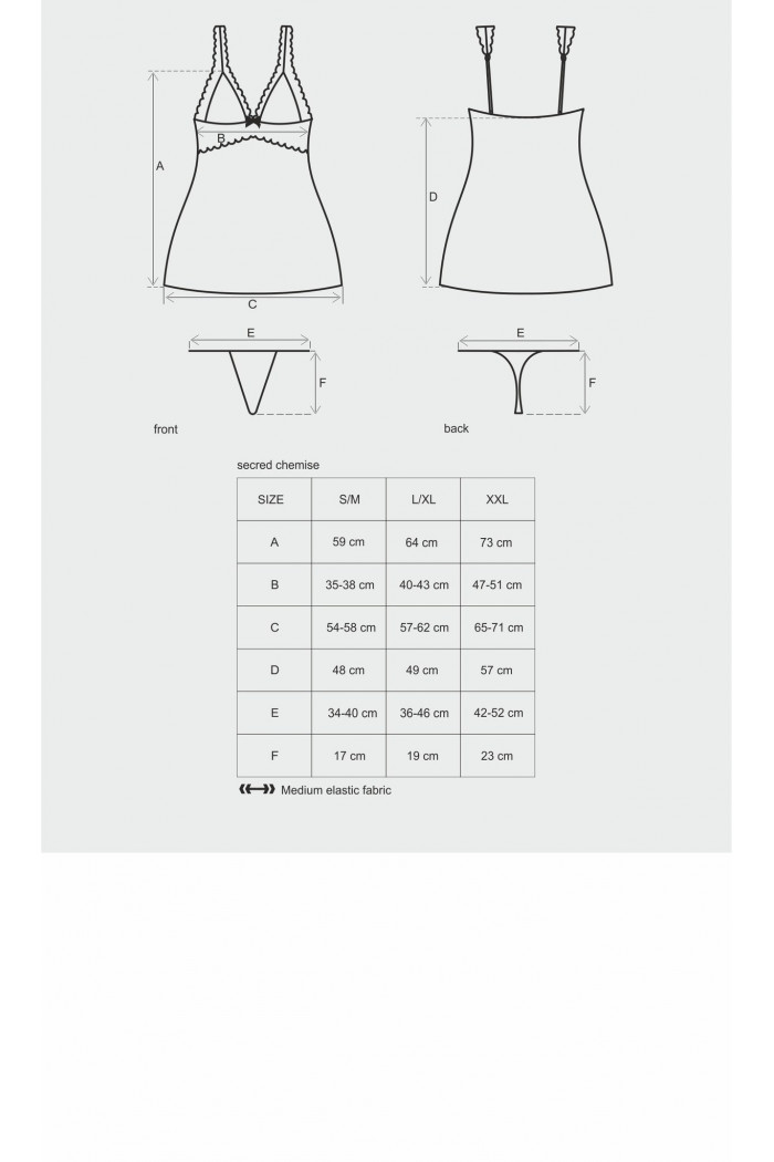 Сорочка атласная Obsessive Secred chemise