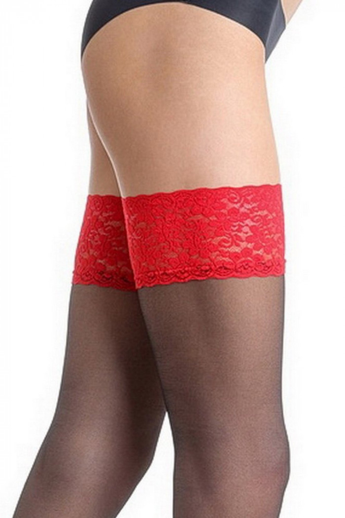 Чулки с красным кружевом Gatta Michelle 01