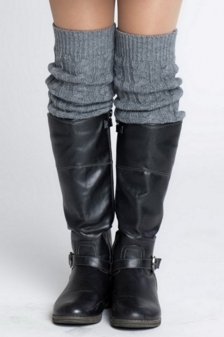 Теплые гетры с узором косичка Warm&Soft