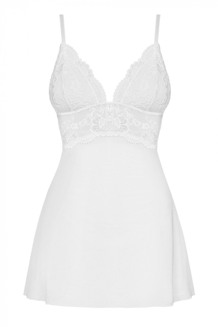 Пеньюар белый Obsessive 810-BAB-2 babydoll