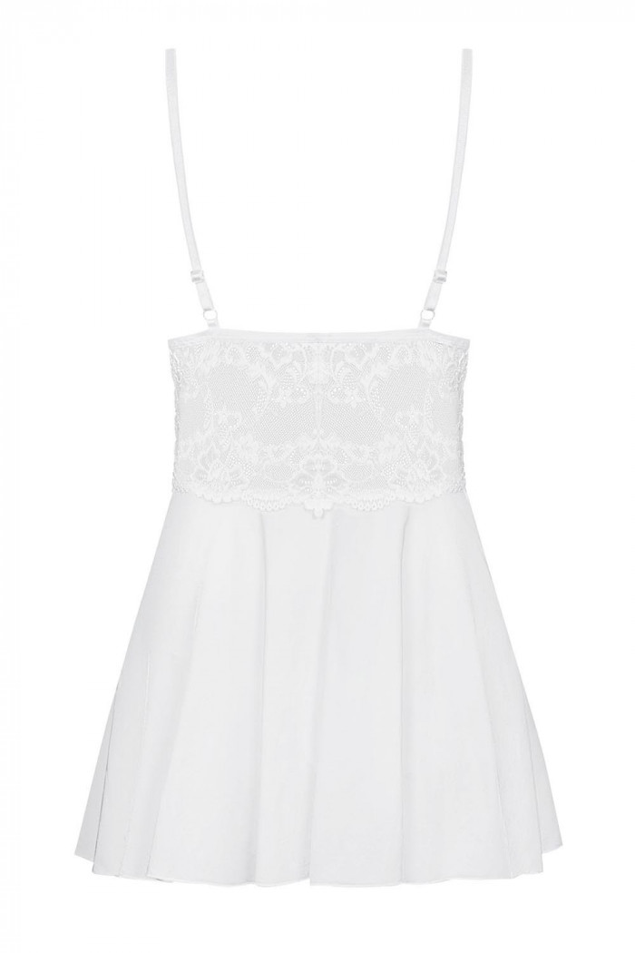 Пеньюар белый Obsessive 810-BAB-2 babydoll