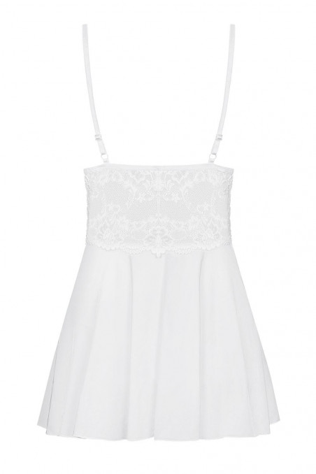 Пеньюар белый Obsessive 810-BAB-2 babydoll