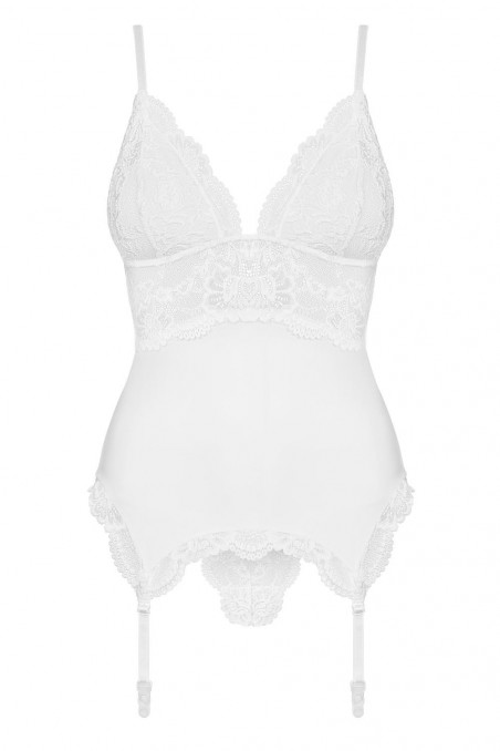 Корсет білий з трусиками Obsessive 810-COR-2 corset
