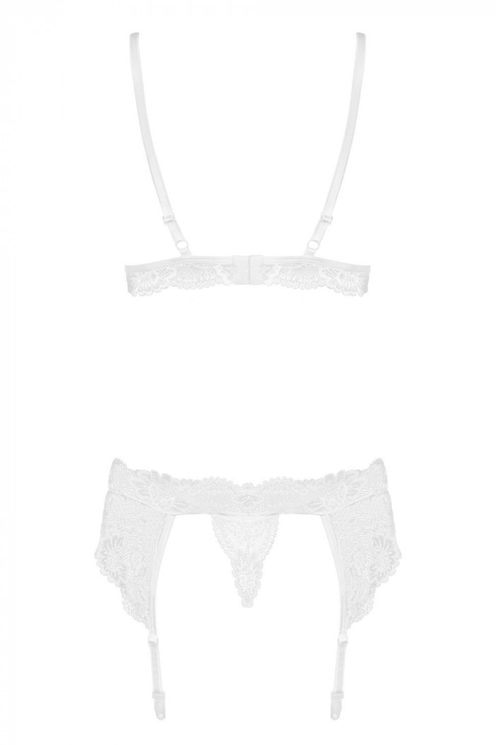 Комплект с поясом белый Obsessive 810-SEG-2 set