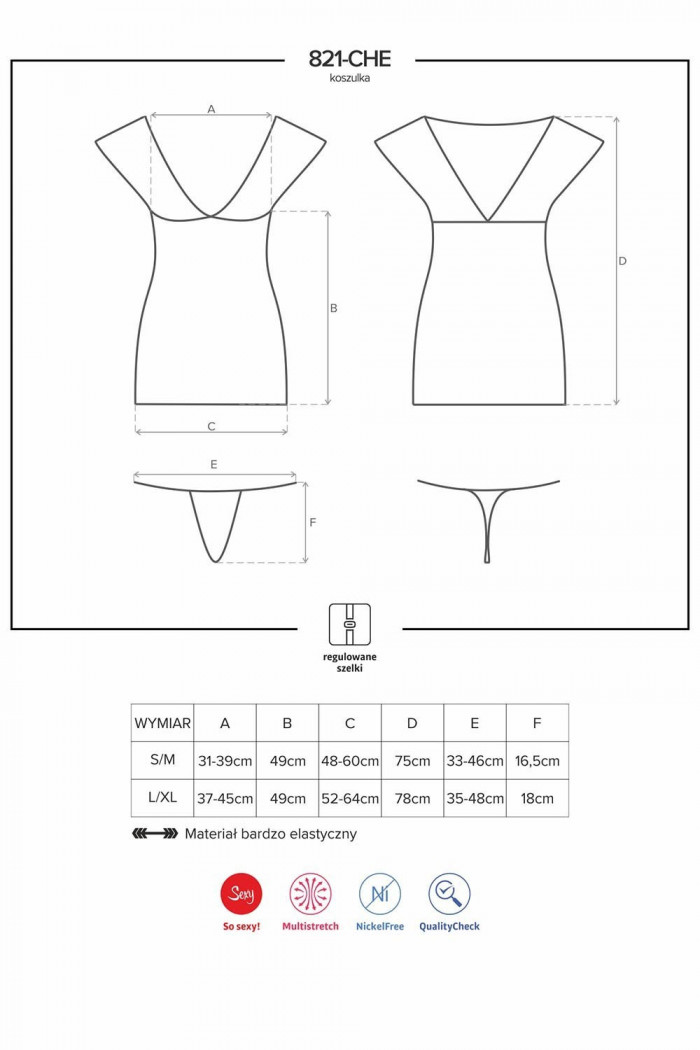 Сорочка Obsessive 821-CHE-1 chemise