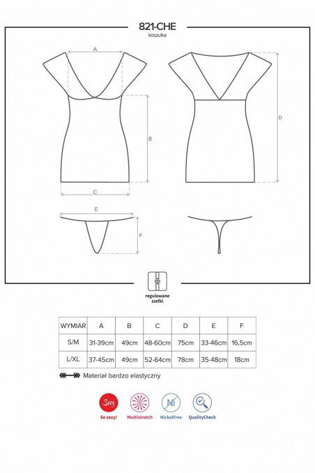 Сорочка Obsessive 821-CHE-1 chemise