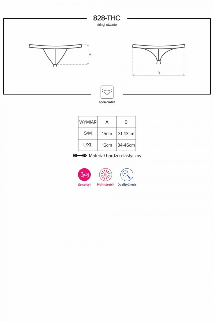 Стрінги з вирізом Obsessive 828-THC-1 crotchless