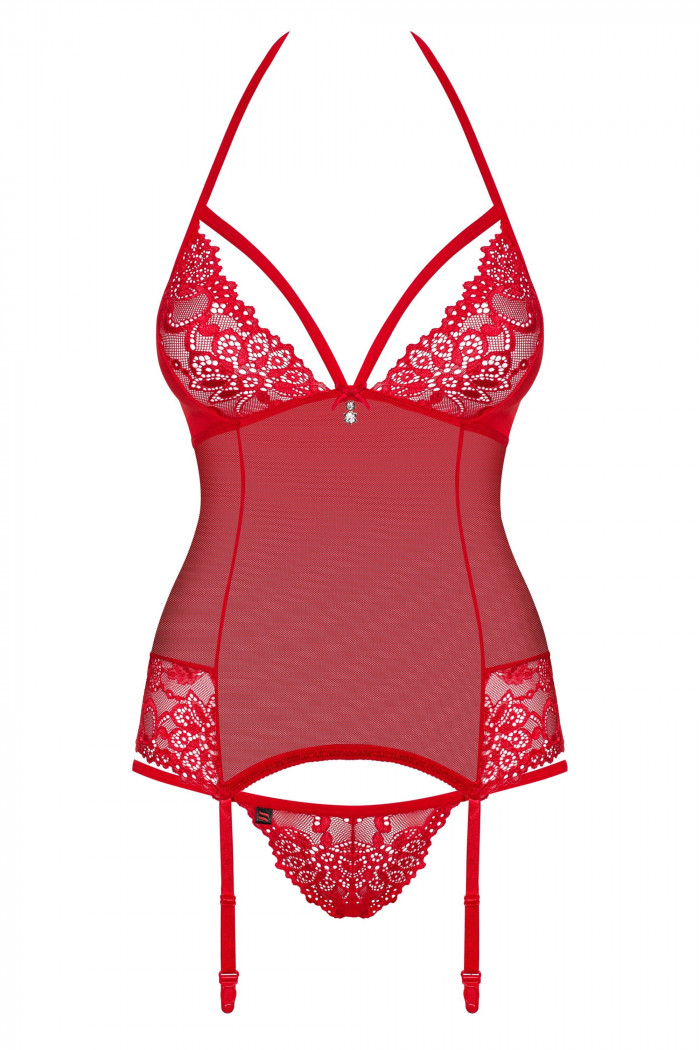 Корсет червоний Obsessive 838-COR-3 corset