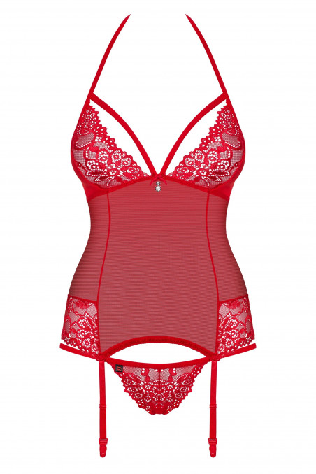 Корсет красный Obsessive 838-COR-3 corset