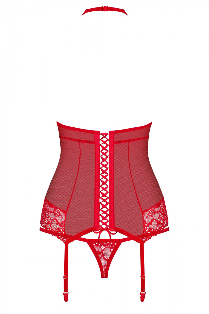 Корсет червоний Obsessive 838-COR-3 corset