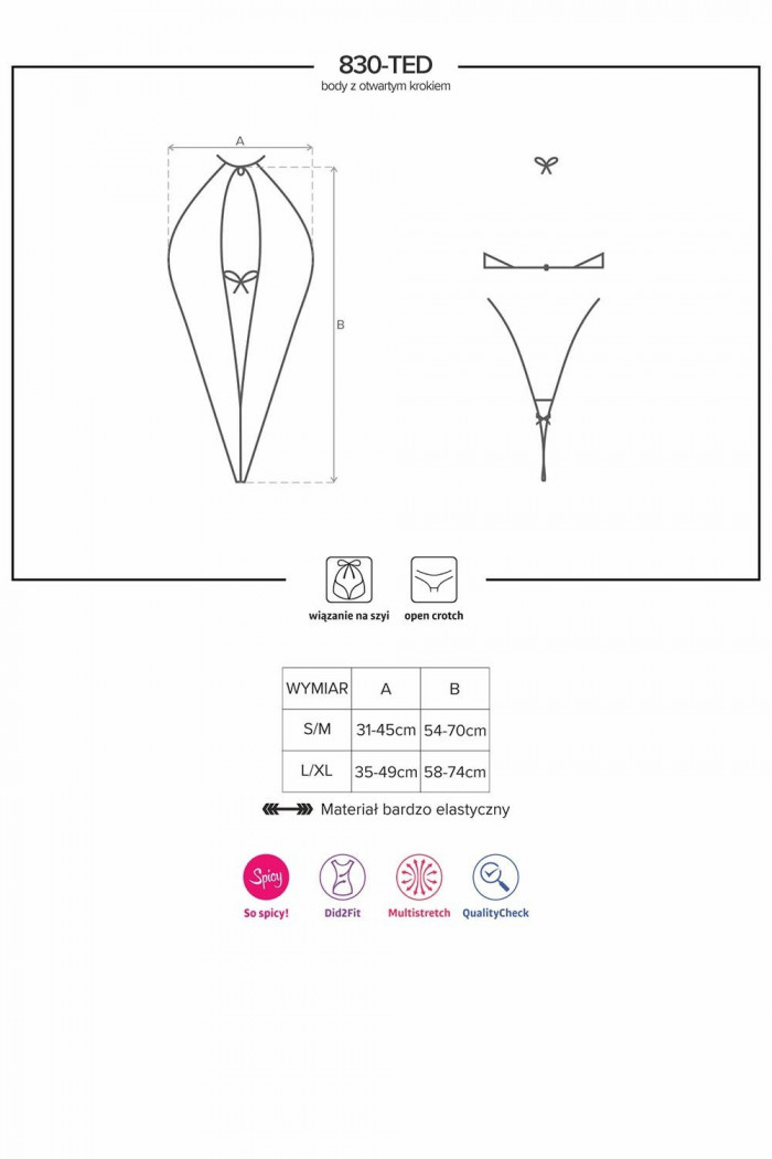 Боди ажурное Obsessive 830-TED-1