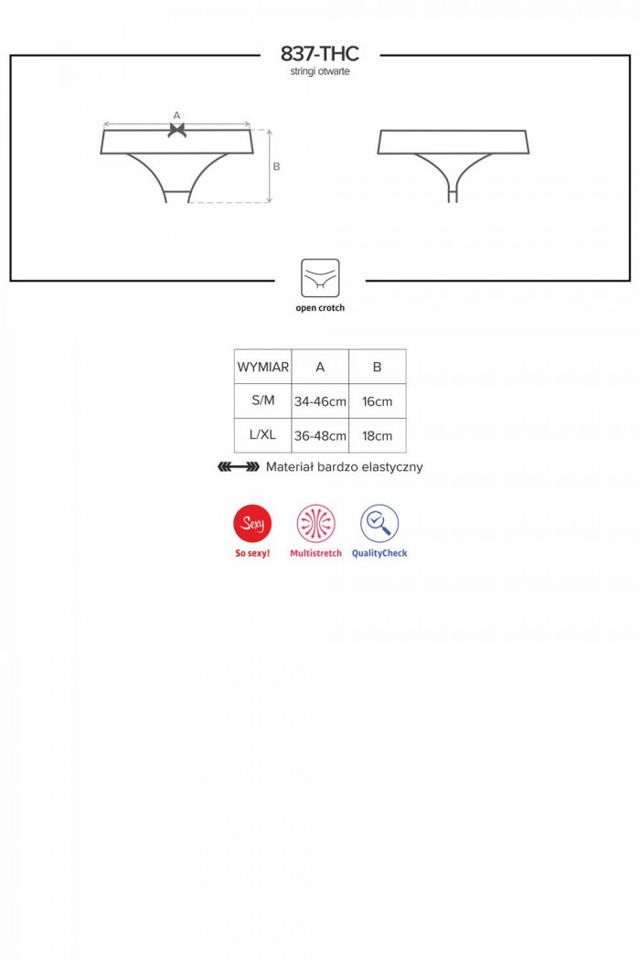 Стринги с вырезом Obsessive 837-THC-1 otwarte
