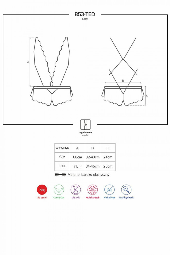 Боди кружевной Obsessive 853-TED-1