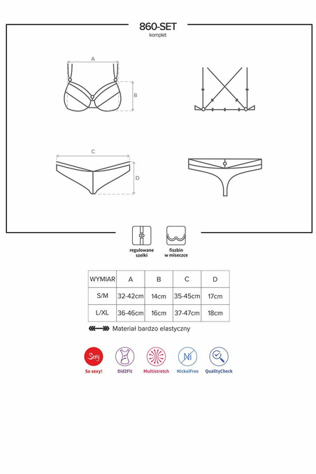 Комплект кружевной Obsessive 860-SET-3 set