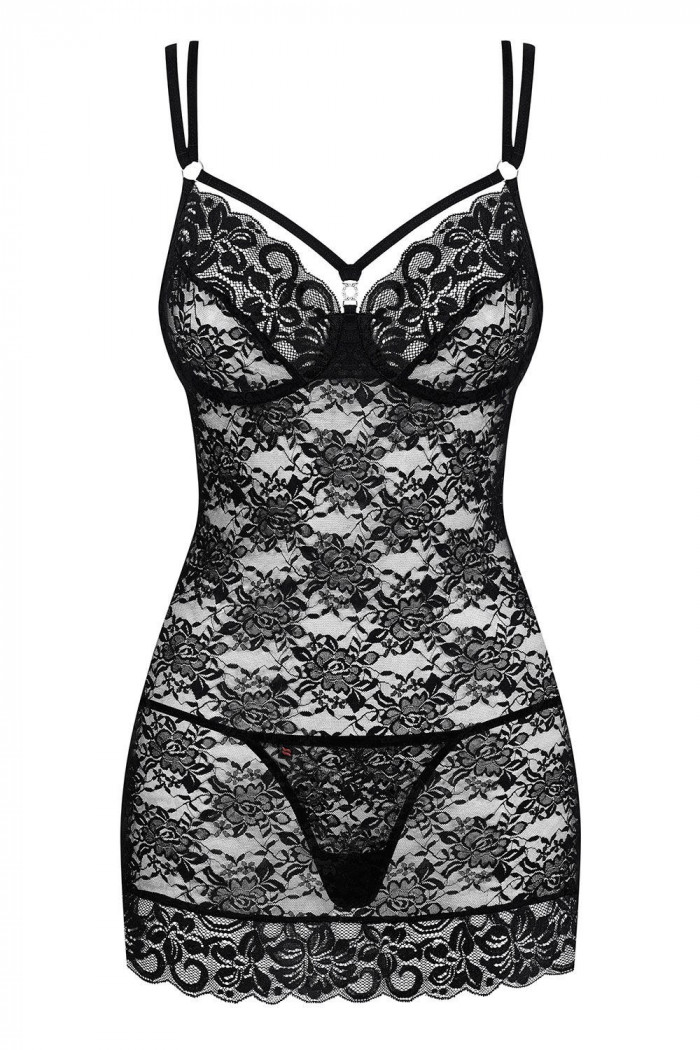 Сорочка со стрингами Obsessive 860-CHE-1