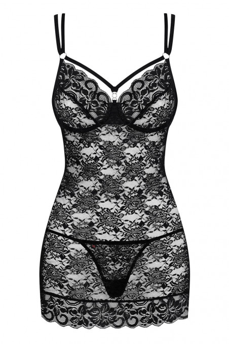 Сорочка со стрингами Obsessive 860-CHE-1